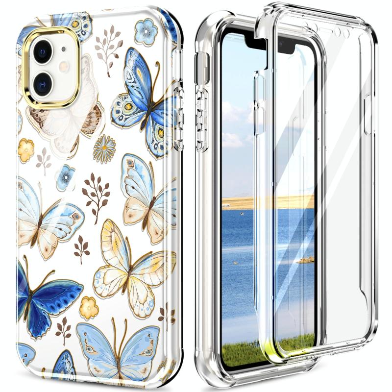 360 Full Body Painted Phone Case For iPhone 11(Butterflies L10)