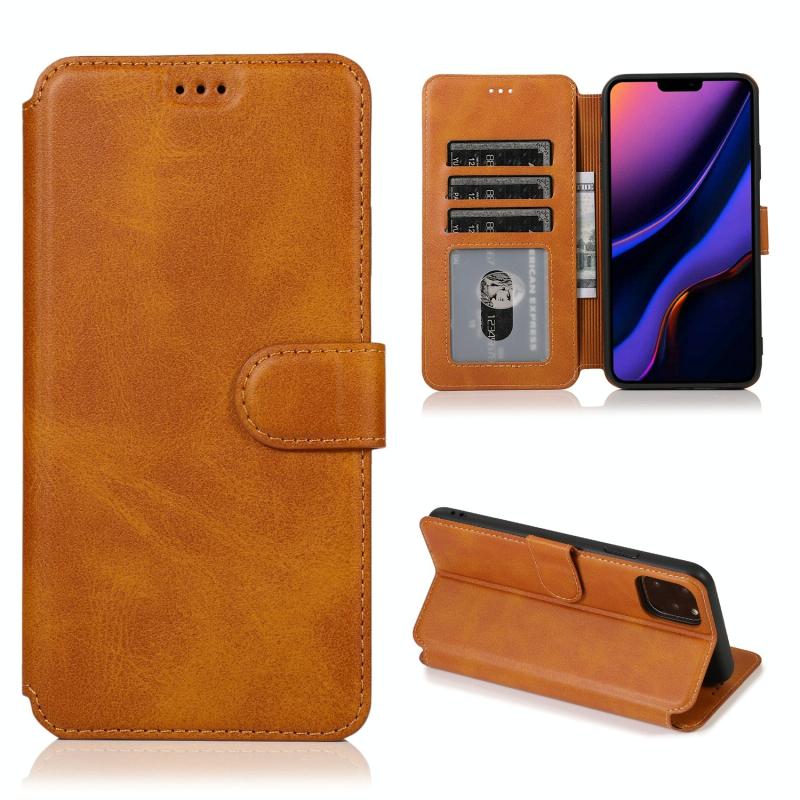 Shockproof PU + TPU Leather Phone Case For iPhone 11 Pro(Khaki)