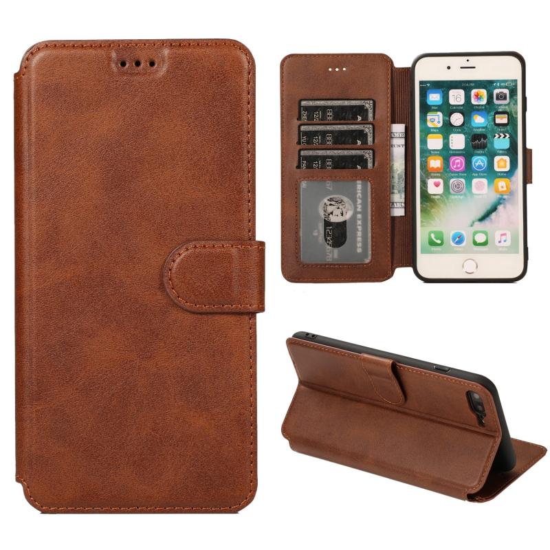 Shockproof PU + TPU Leather Phone Case For iPhone 8 Plus / 7 Plus(Brown)