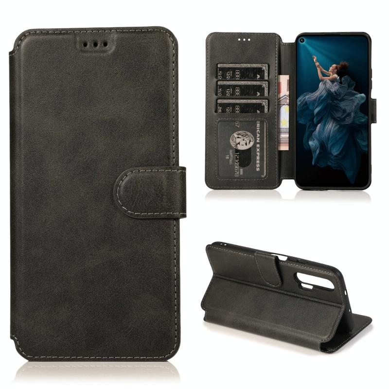 For Honor 20 Pro Shockproof PU + TPU Leather Phone Case(Black)