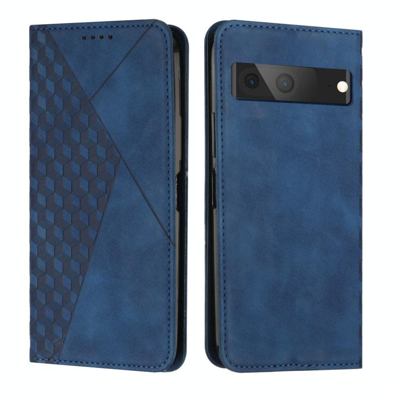 For Google Pixel 7 Diamond Splicing Skin Feel Magnetic Leather Phone Case(Blue)