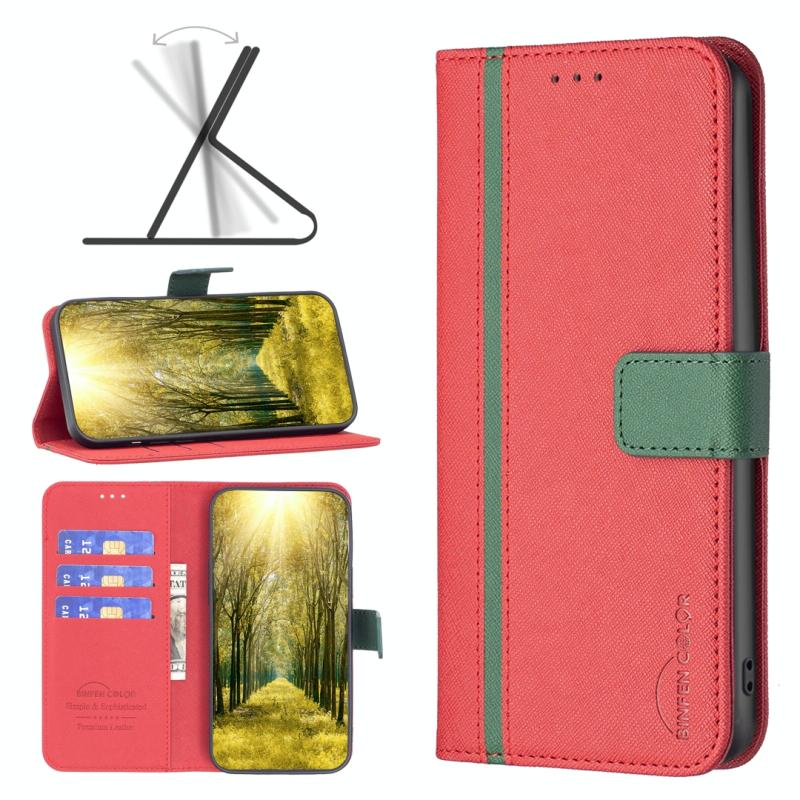 Voor OPPO A72 / A52 / A92 BF13 kleur Matching Cross Textuur Lederen telefoonhoesje