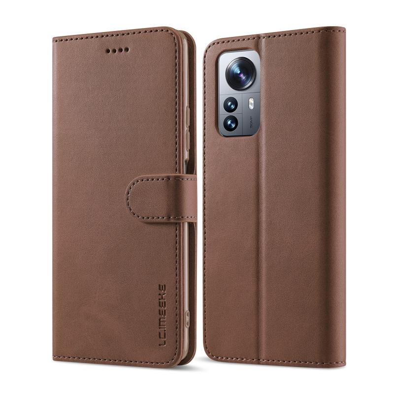 Voor Xiaomi 12 Lite LC.Imeeke Calf Texture Leather Phone Case (Coffee)