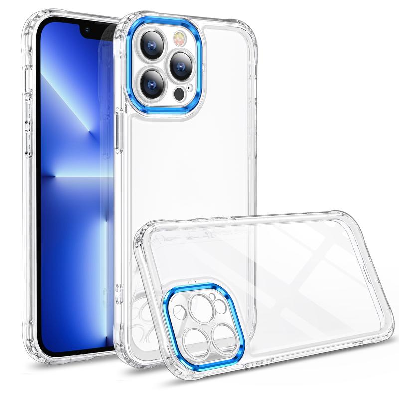 Transparent Acrylic Space Phone Case For iPhone 12 Pro(Blue)