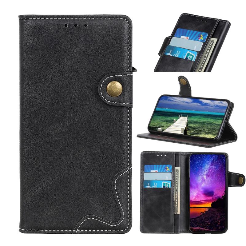 For Nokia C21 Plus S-Type Stitching Calf Texture Leather Phone Case(Black)