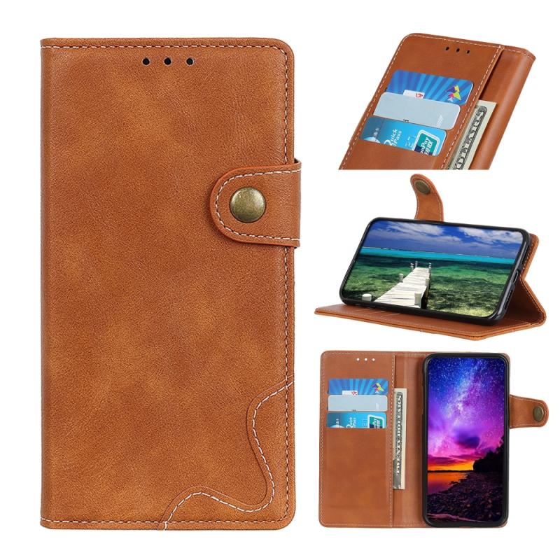 For Nokia C21 S-Type Stitching Calf Texture Leather Phone Case(Brown)