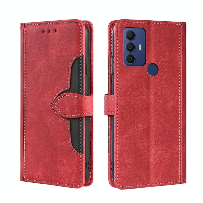 Voor TCL 30 SE/306/305 Stiksel Skin Feel Magnetic Buckle Horizontale flip Pu Leather Case