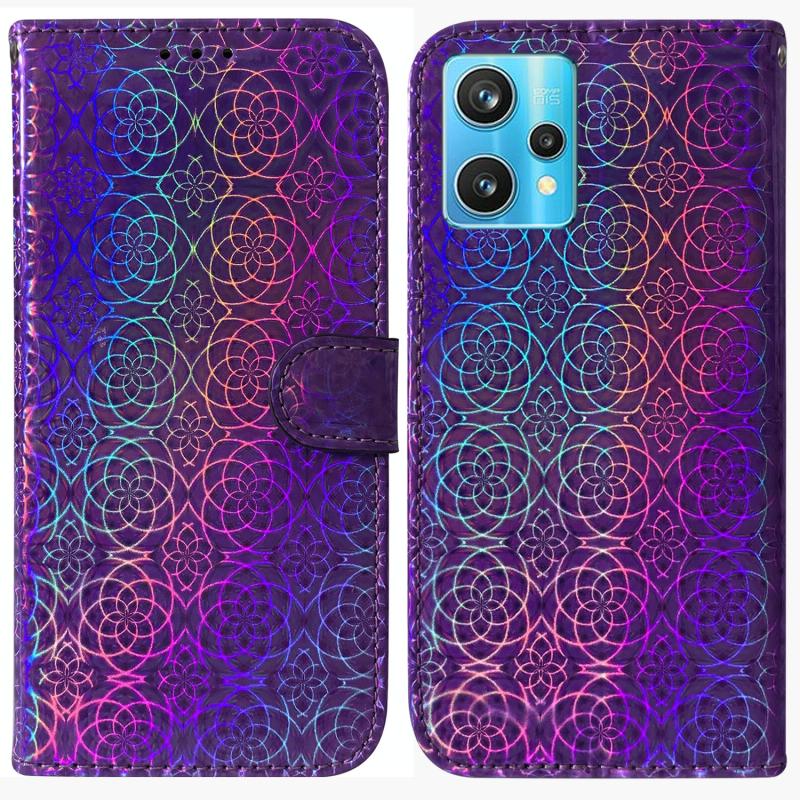 Voor Oppo Realme 9 Pro+ kleurrijke magnetische gesplede telefoonhoesje