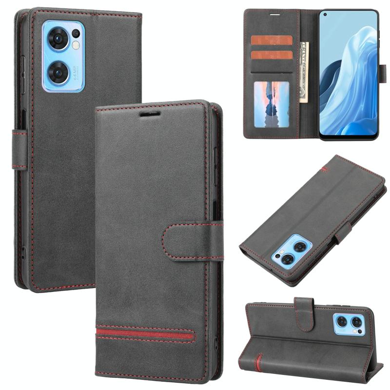 Voor Oppo Reno7 5G Classic Wallet Flip Leather Phone Case