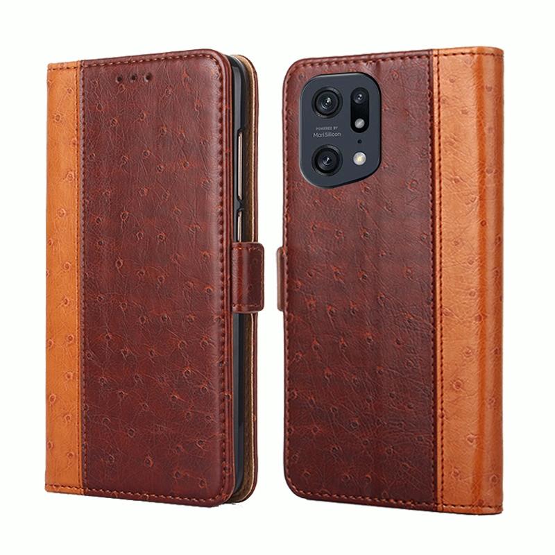 Voor Oppo Zoek X5 pro struisd textuur Flip Leather Case