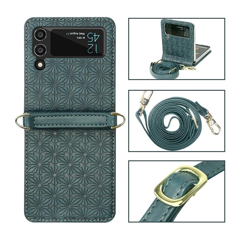 Voor Samsung Galaxy Z FLIP3 5G in reliëfketting Folding Phone Case