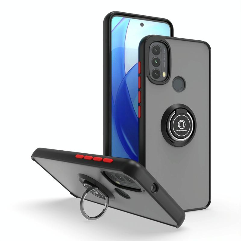 Voor Motorola Moto E20/E40 Q Shadow 1 -serie TPU + PC -telefoonhoesje met ring (zwart + rood)