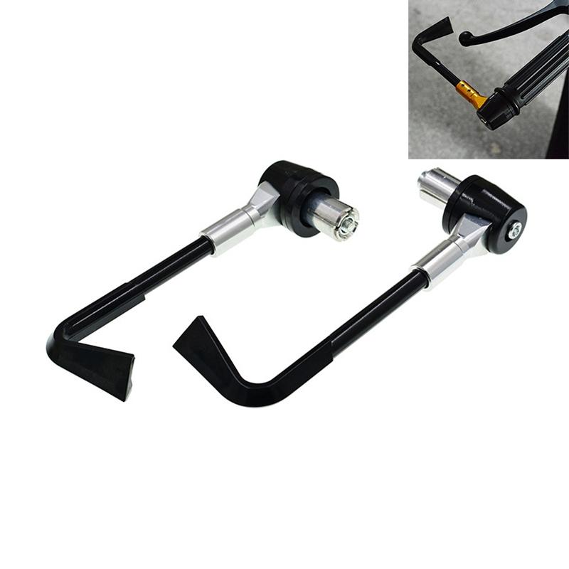 2 PCS Universal 22mm Shockproof Protection Rod CNC Horn Shape Handbrake Motorcycle Modification Accessoires(Zilver)