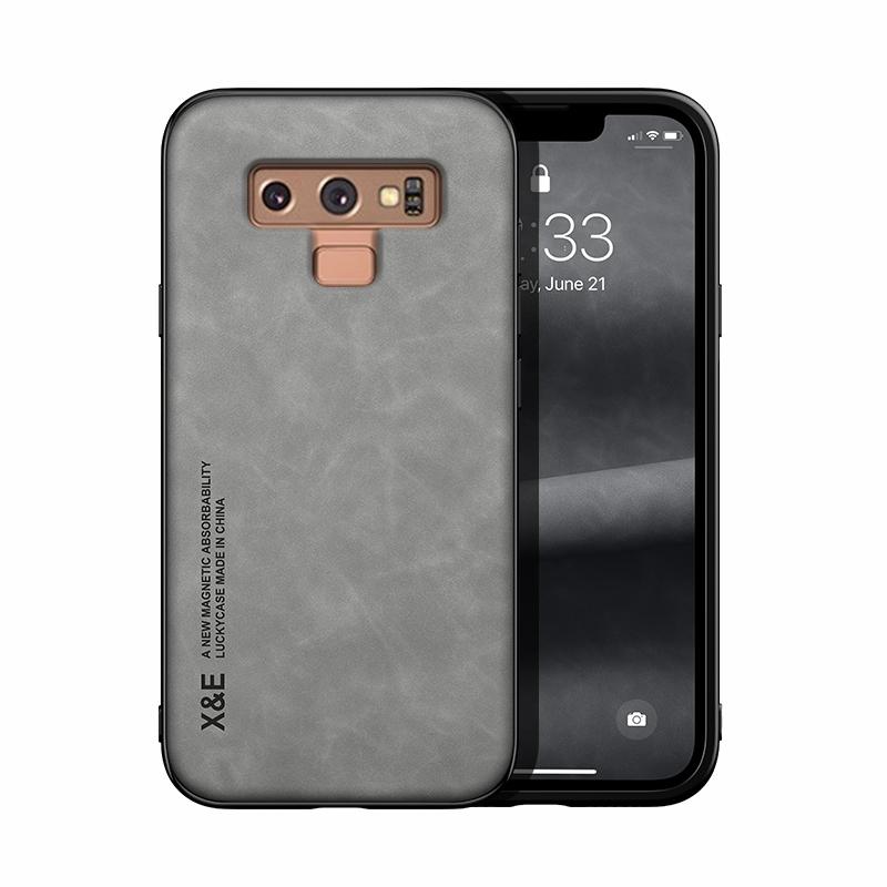 Voor Samsung Galaxy Note9 Skin Feel Magnetic Leather Back Phone Case (Galactic Gray)