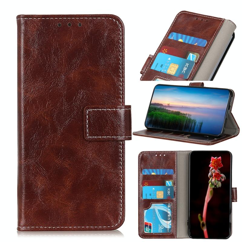 Voor OnePlus 8 Pro Retro Crazy Horse Texture Horizontal Flip Leather Case met Holder & Card Slots & Photo Frame & Wallet(Brown)