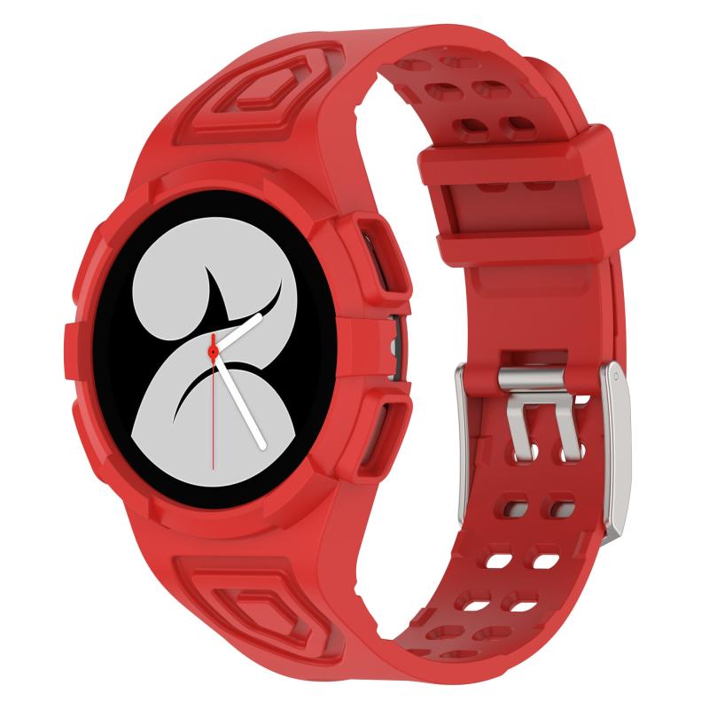 Voor Samsung Galaxy Watch4 Classic 46mm Silicone Integrated Watch Band (Red)