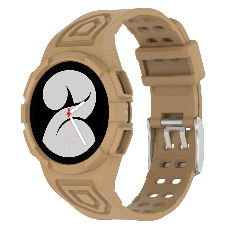 Voor Samsung Galaxy Watch4 Classic 46mm Silicone Integrated Watch Band (Coffee)