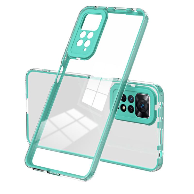 Voor Xiaomi Redmi Note 11 Pro 5G/4G 3 in 1 Clear TPU Color PC Frame Phone Case