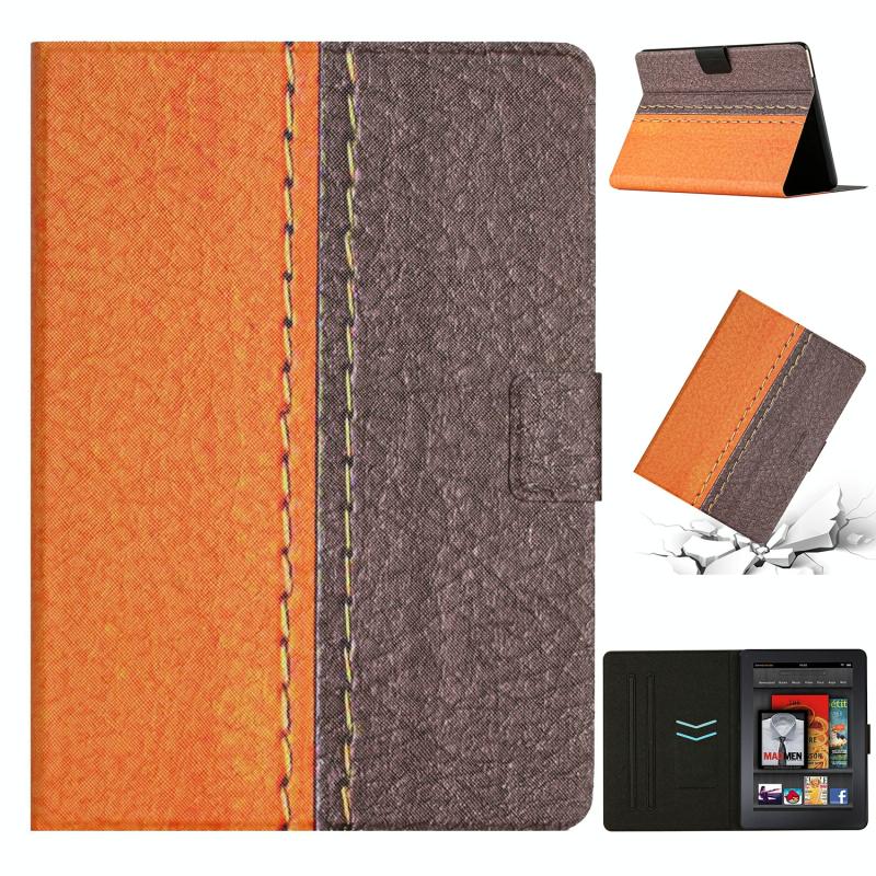 Voor Amazon Kindle Paperwhite 5 Stitching Effen Kleur Smart Leather Tablet Case (Oranje)