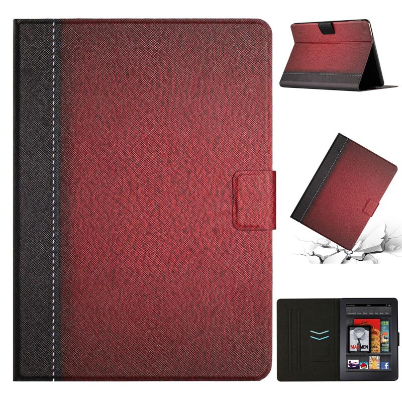 Voor Amazon Kindle Paperwhite 5 Stitching Effen Kleur Smart Leather Tablet Case (Rood)