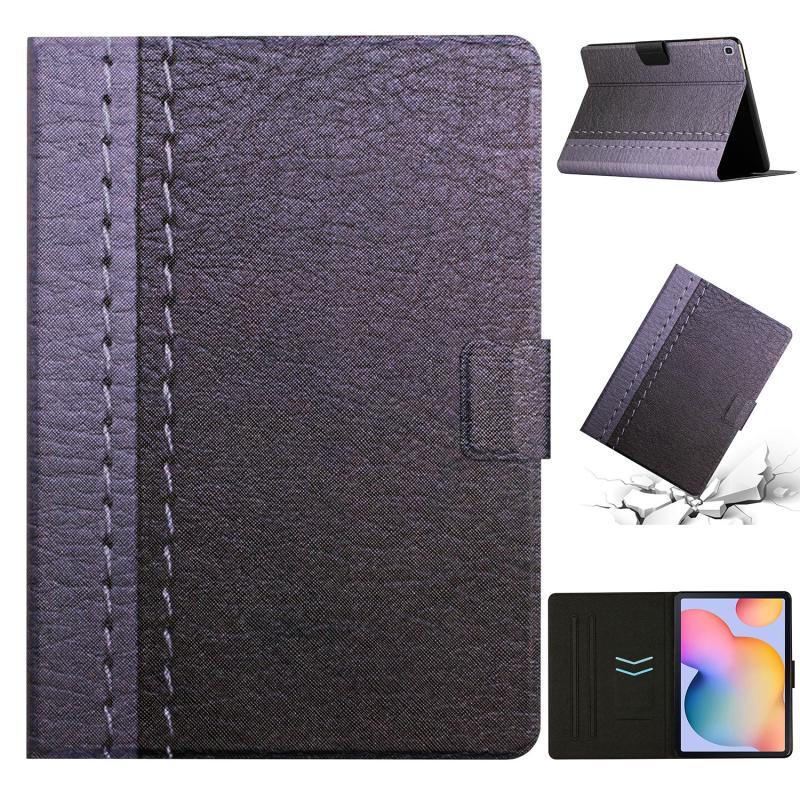 Voor Samsung Galaxy Tab A7 Lite T220 stiksels effen kleur slimme lederen tablethoes
