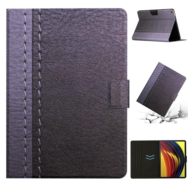 Voor Lenovo Tab P11 Stiksels Effen Kleur Smart Leather Tablet Case (Grijs)