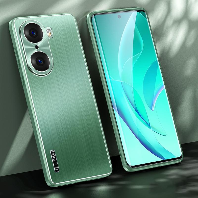 Voor Honor 60 Pro schokbestendig telefoonhoesje met geborstelde textuur (matcha-groen)
