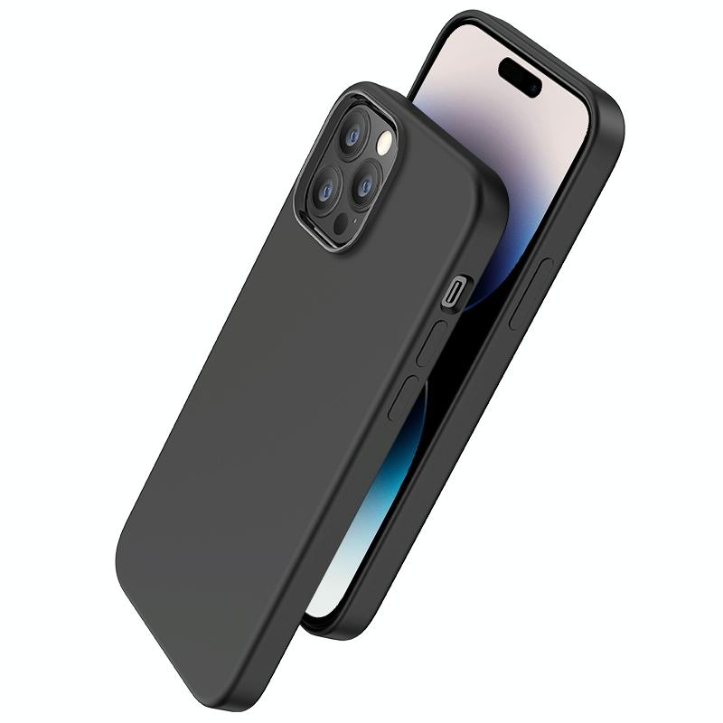hoco Pure Series Liquid Silicone Phone Case For iPhone 14 Pro(Black)