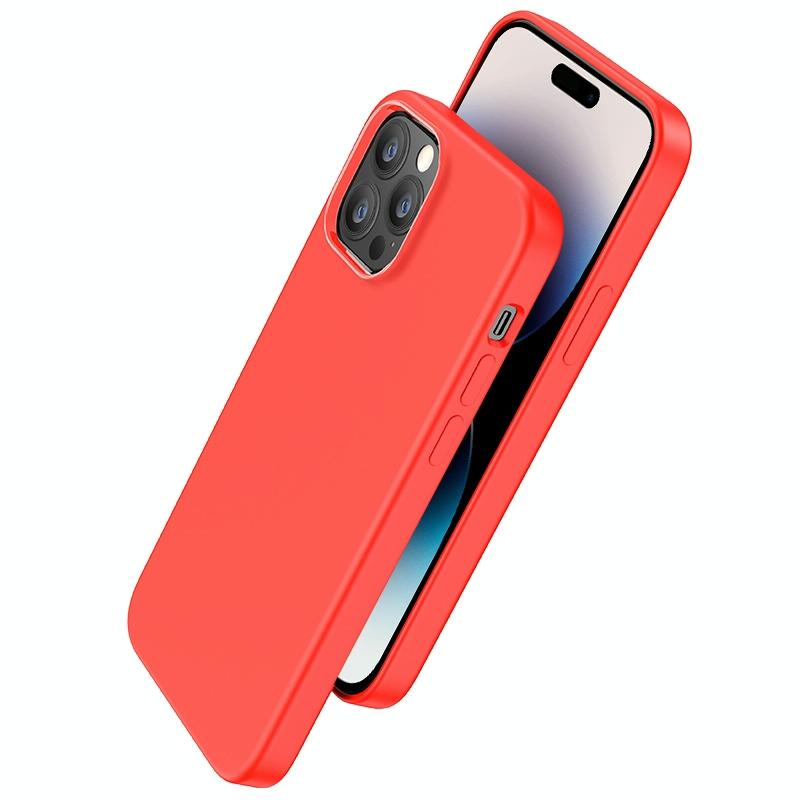 hoco Pure Series Liquid Silicone Phone Case For iPhone 14 Pro(Red)