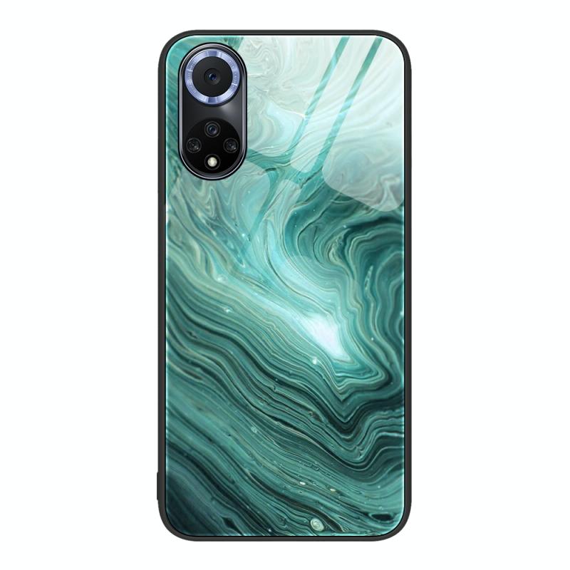 For Huawei Nova 9 Marble Pattern Glass Protective Phone Case(Water Waves)