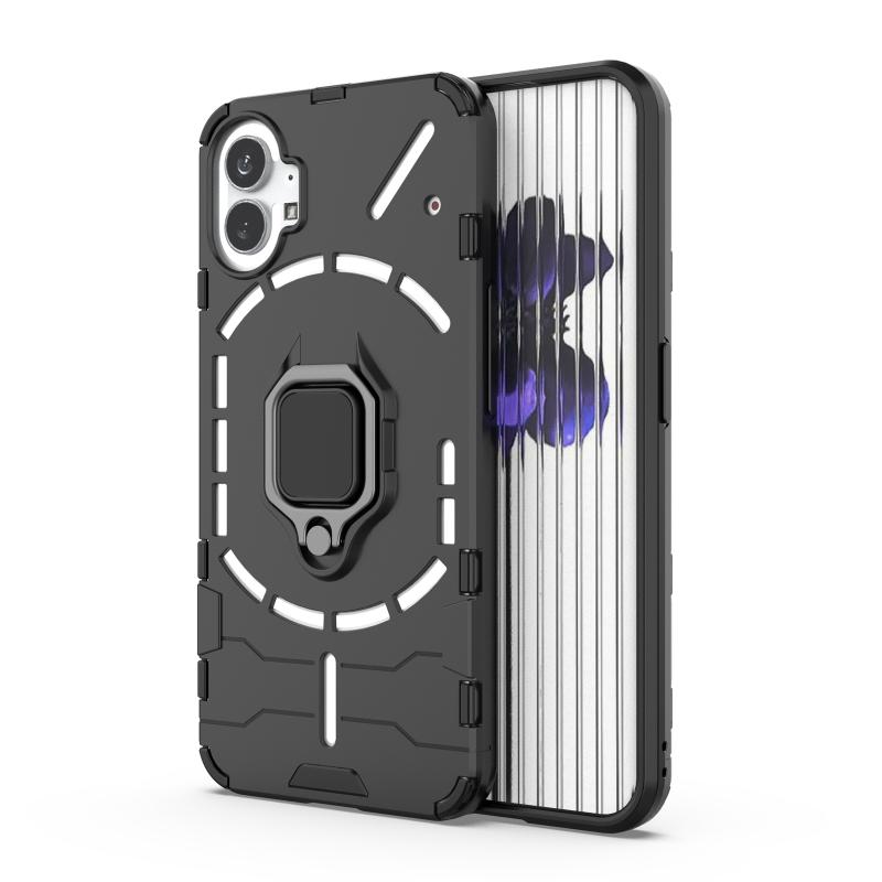 For Nothing Phone 1 PC + TPU schokbestendig beschermend telefoonhoesje met magnetische ringhouder