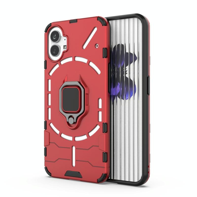 For Nothing Phone 1 PC + TPU schokbestendig beschermend telefoonhoesje met magnetische ringhouder