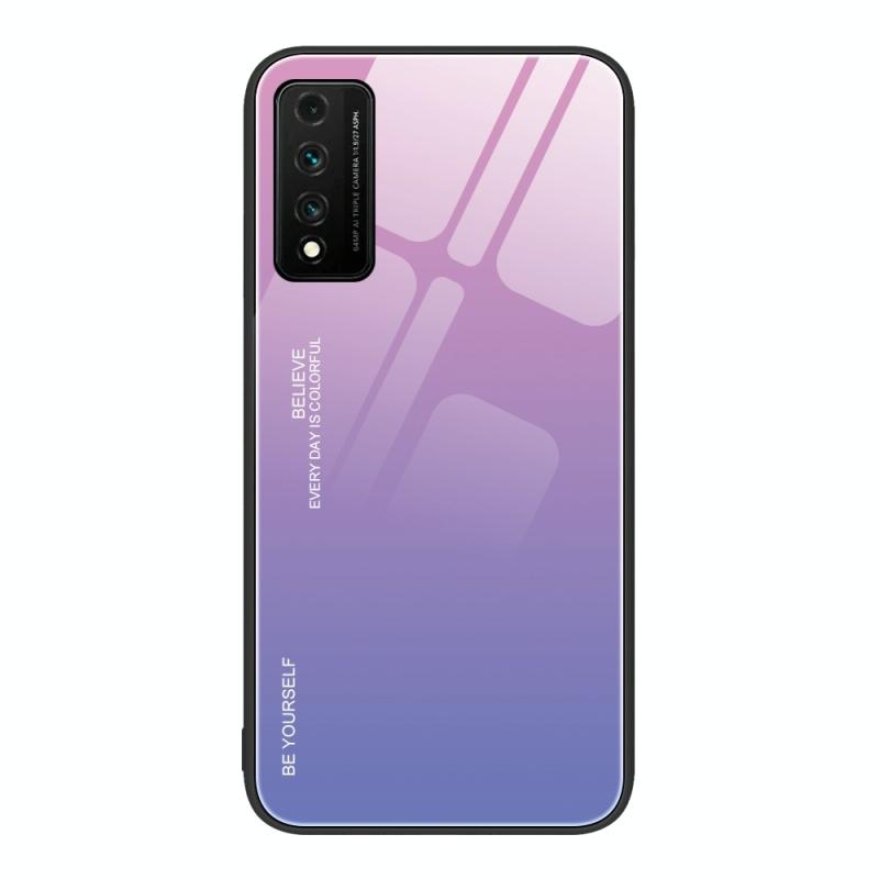 For Huawei Nzone S7 Pro 5G Gradient Color Glass Case(Pink Purple)