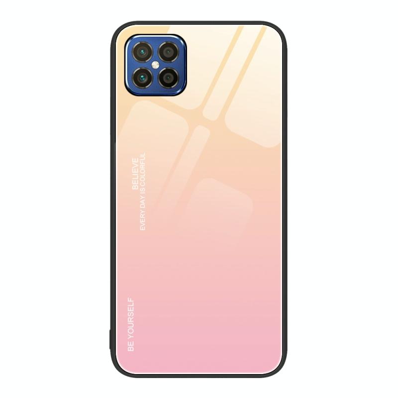 For Huawei nova 8 SE Gradient Color Glass Case(Yellow Pink)