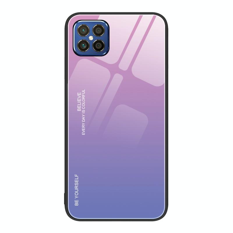 For Huawei nova 8 SE Gradient Color Glass Case(Pink Purple)