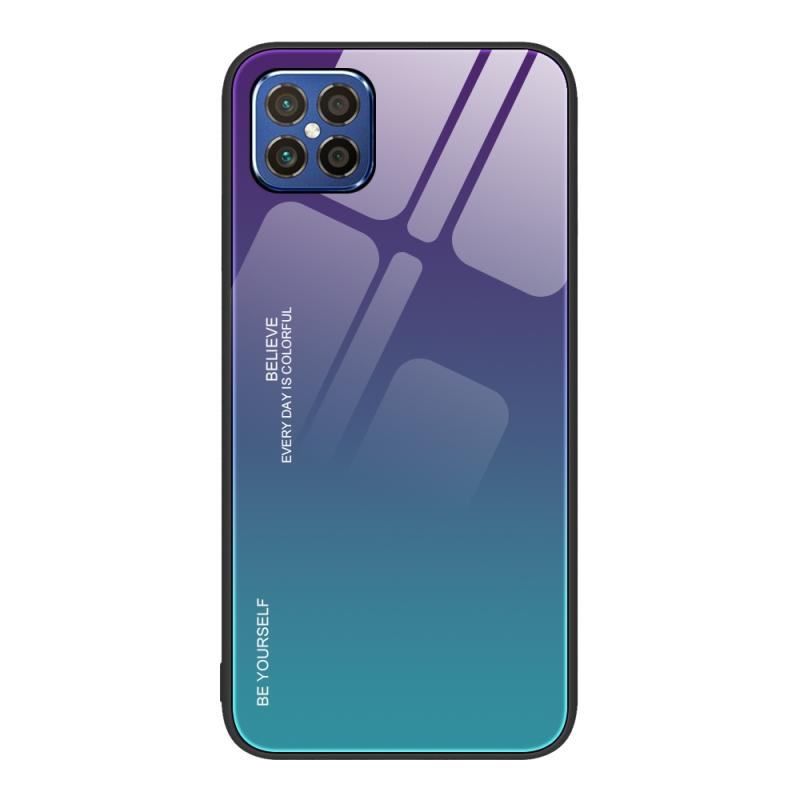 For Huawei nova 8 SE Gradient Color Glass Case(Aurora Blue)