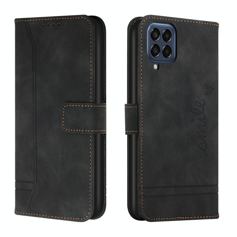 Voor Samsung Galaxy M33 Retro Skin Feel Horizontal Flip Leather Phone Case (Zwart)