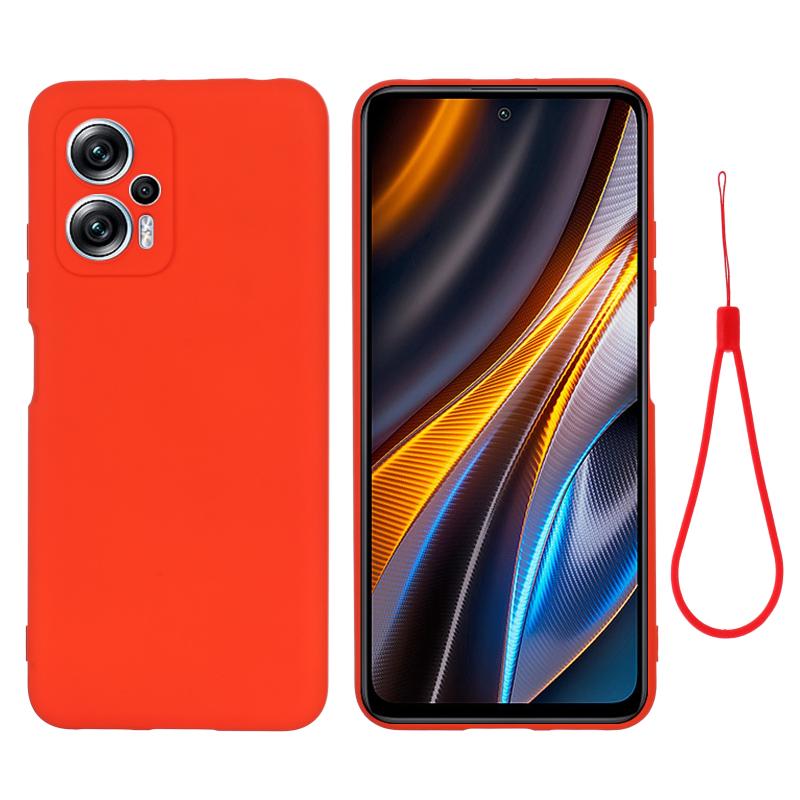 For Xiaomi Poco X4 GT/Redmi Note 11T Pro/Redmi K50i Pure Color Liquid Silicone Shockproof Full Coverage Phone Case(Red)