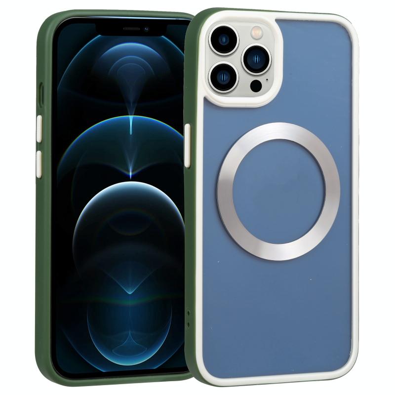 Tweekleurig schild MagSafe TPU + pc-telefoonhoes voor iPhone 12 Pro Max