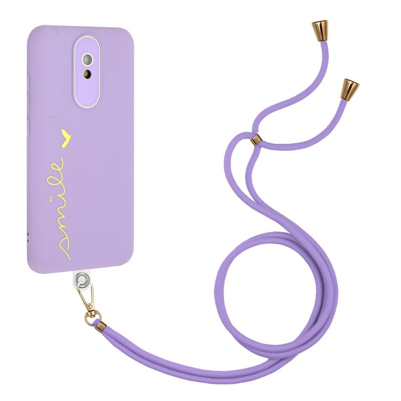 Voor Xiaomi Redmi 8A Gilding Line TPU-telefoonhoes met riem