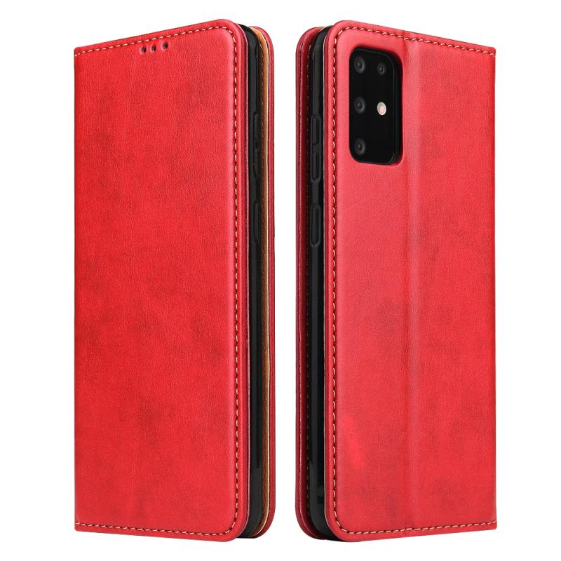 Voor Galaxy S20 Fierre Shann PU Genuine Leather Texture Horizontal Flip Leather Case met Holder & Card Slots & Wallet(Red)