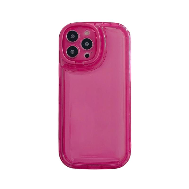 Voor iPhone 12 Pro Max Lens Onzichtbare Beugel TPU Phone Case (Rose Red)