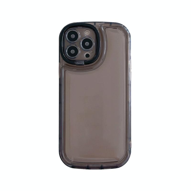 Voor iPhone 12 Pro Max Lens Onzichtbare Beugel TPU Telefoonhoesje (Zwart)