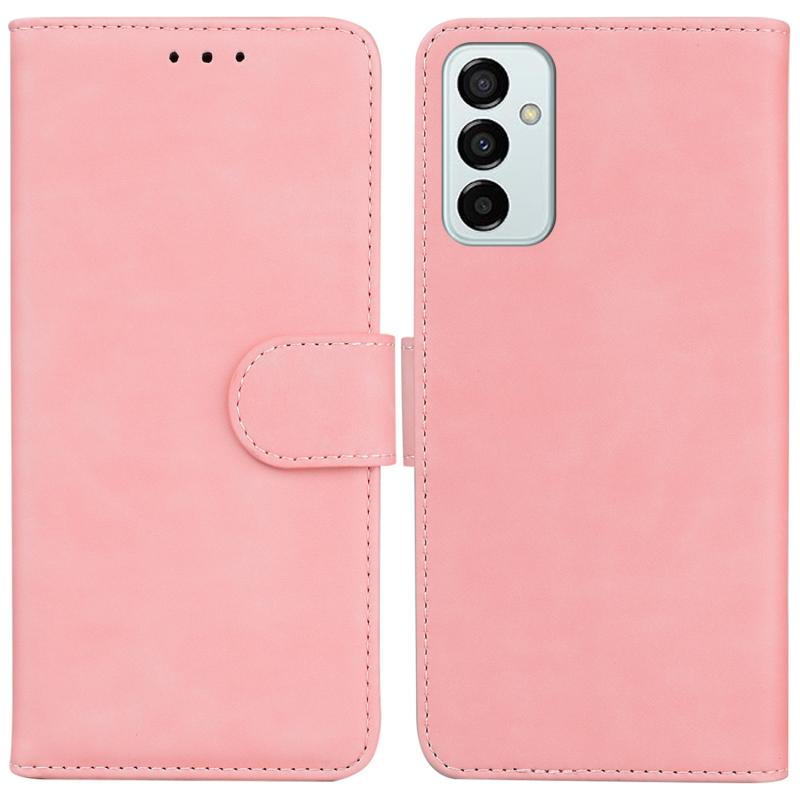 Voor Samsung Galaxy M13 4G Skin Feel Pure Color Flip Leather Phone Case