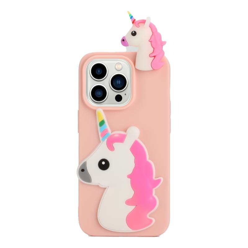 Voor iPhone 14 Pro Max 3D siliconen liggend Cartoon TPU telefoonhoesje