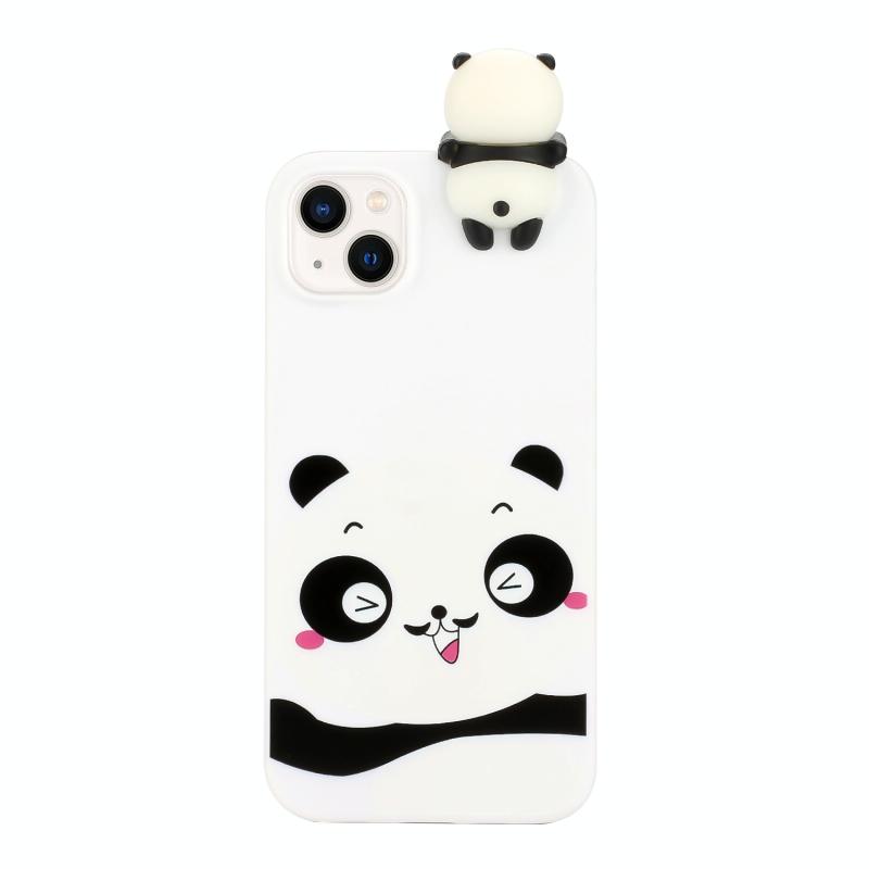 Voor iPhone 14 schokbestendig Cartoon TPU-telefoonhoesje (verlegen panda)