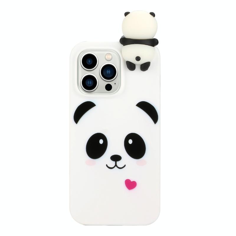 Voor iPhone 14 Pro schokbestendig Cartoon TPU-telefoonhoesje (witte panda)