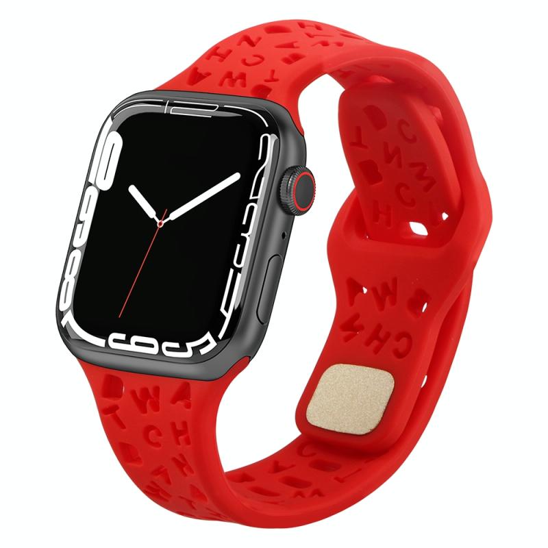 Engelse letters siliconen horlogeband voor Apple Watch-serie 8 & 7 41 mm / SE 2 & 6 & SE & 5 & 4 40 mm / 3 & 2 & 1 38 mm