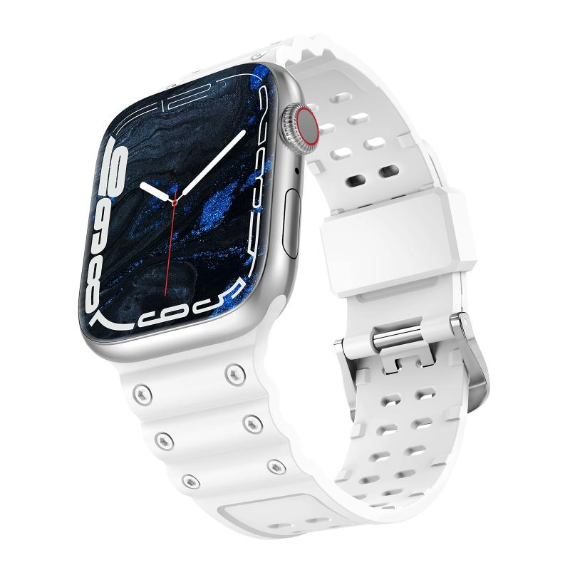Waterdichte siliconen horlogeband met dubbele gesp voor Apple Watch Ultra 49 mm / serie 8 & 7 45 mm / SE 2 & 6 & SE & 5 & 4 44 mm / 3 & 2 & 1 42 mm