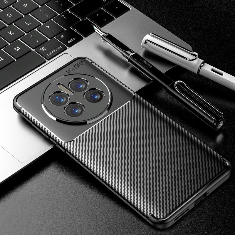 Voor Huawei Mate 50 Pro Carbon Fiber Texture Fine Hole TPU Phone Case